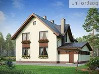 D-165-4P проект двухэтажного коттеджа из пенобетона с гаражом размером 11 на 15 