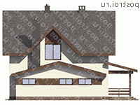 D-165-4P проект двухэтажного коттеджа из пенобетона с гаражом размером 11 на 15 - вид справа D-165-4P проект двухэтажного коттеджа из пенобетона с гаражом размером 11 на 15 - вид справа