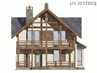 D-165-5P проект двухэтажного дома из пеноблоков размером 11 на 11  - вид спереди