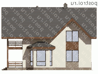 D-165-5P проект двухэтажного дома из пеноблоков размером 11 на 11  - вид слева