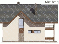 D-165-5P проект двухэтажного дома из пеноблоков размером 11 на 11  - вид справа