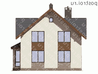 D-165-5P проект двухэтажного дома из пеноблоков размером 11 на 11  - вид сзади