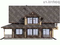 D-188-1D проект двухэтажного деревянного дома из бруса размером 9 на 12  - вид слева