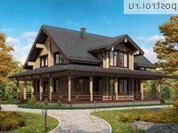 D-188-1D проект двухэтажного деревянного дома из бруса размером 9 на 12 