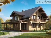 D-188-1D проект двухэтажного деревянного дома из бруса размером 9 на 12 