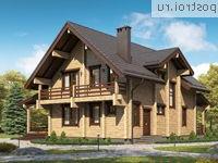 D-188-1D проект двухэтажного деревянного дома из бруса размером 9 на 12 