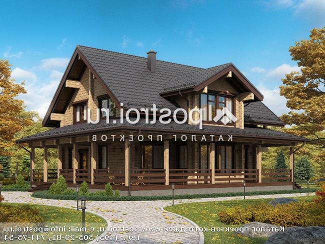 D-188-1D проект двухэтажного деревянного дома из бруса размером 9 на 12 