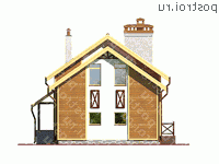 E-125-1P проект двухэтажного коттеджа из газобетона с гаражом размером 10 на 14  - вид слева