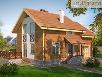 E-125-1P проект двухэтажного коттеджа из газобетона с гаражом размером 10 на 14 