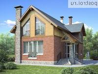 E-129-1P проект двухэтажного коттеджа из газобетона размером 14 на 8 