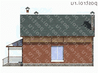 E-129-1P проект двухэтажного коттеджа из газобетона размером 14 на 8  - вид справа