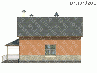 E-129-2P проект двухэтажного коттеджа из газобетона размером 14 на 8  - вид справа