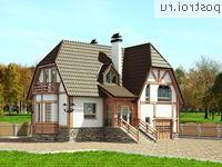 E-174-1P проект двухэтажного дома из пеноблоков с гаражом размером 10 на 13 