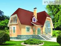 E-174-1P проект двухэтажного дома из пеноблоков с гаражом размером 10 на 13 