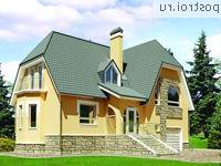 E-174-1P проект двухэтажного дома из пеноблоков с гаражом размером 10 на 13 