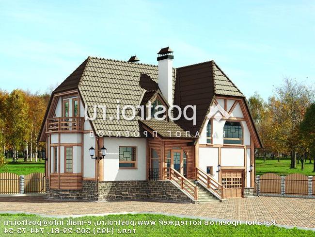 E-174-1P проект двухэтажного дома из пеноблоков с гаражом размером 10 на 13 