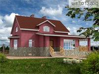 E-175-1K проект двухэтажного дома из кирпича с цоколем размером 9 на 9 