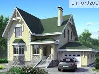 E-177-1P проект двухэтажного дома из пеноблоков с гаражом размером 10 на 13 