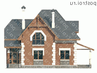 E-193-1P проект двухэтажного коттеджа из пенобетона размером 12 на 12 - вид спереди E-193-1P проект двухэтажного коттеджа из пенобетона размером 12 на 12 - вид спереди