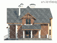 E-193-1P проект двухэтажного коттеджа из пенобетона размером 12 на 12 - вид слева E-193-1P проект двухэтажного коттеджа из пенобетона размером 12 на 12 - вид слева