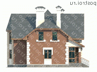 E-193-1P проект двухэтажного коттеджа из пенобетона размером 12 на 12 - вид справа E-193-1P проект двухэтажного коттеджа из пенобетона размером 12 на 12 - вид справа