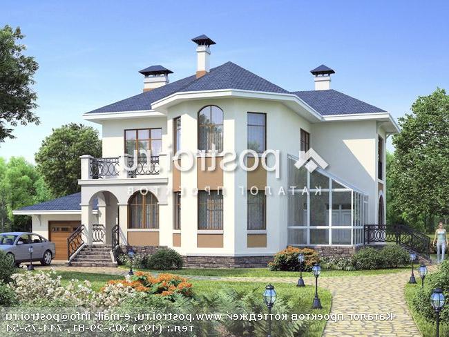 E-235-1K проект двухэтажного дома из кирпича с гаражом размером 11 на 17 