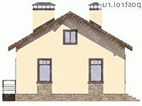 F-083-1P проект одноэтажного дома из пеноблока размером 9 на 13  - вид справа