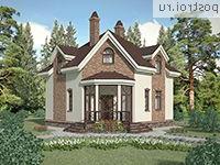 F-093-1P проект двухэтажного коттеджа из пенобетона размером 8 на 8 