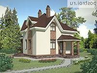 F-093-1P проект двухэтажного коттеджа из пенобетона размером 8 на 8 