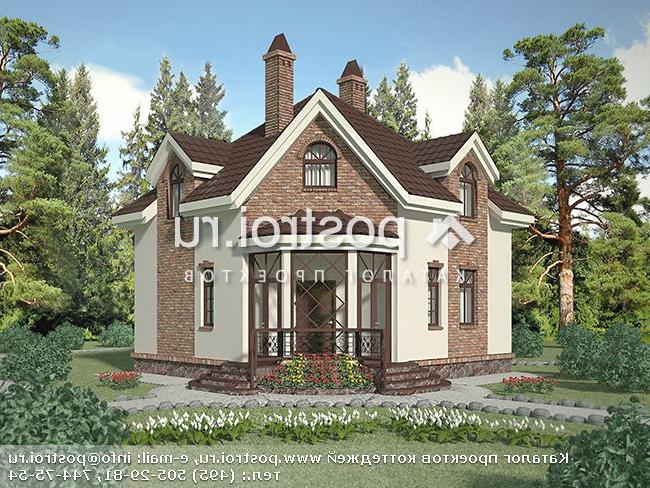 F-093-1P проект двухэтажного коттеджа из пенобетона размером 8 на 8 