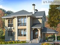 F-133-1P проект двухэтажного дома из газобетона с гаражом размером 12 на 14