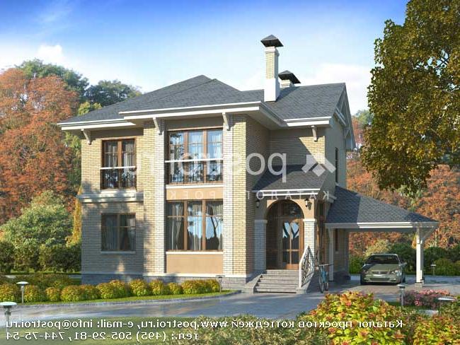 F-133-1P проект двухэтажного дома из газобетона с гаражом размером 12 на 14