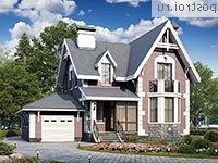 F-149-2P проект двухэтажного дома из пеноблоков с гаражом размером 10 на 13 