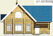 F-154-1D проект двухэтажного деревянного коттеджа из бревна размером 11 на 10  - вид спереди