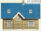 F-154-1D проект двухэтажного деревянного коттеджа из бревна размером 11 на 10  - вид справа