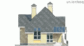 F-179-1K проект двухэтажного дома из кирпича размером 11 на 11 - вид спереди