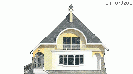 F-179-1K проект двухэтажного дома из кирпича размером 11 на 11 - вид слева