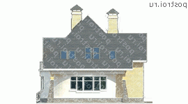 F-179-1K проект двухэтажного дома из кирпича размером 11 на 11 - вид сзади