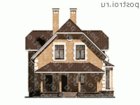 F-179-1P проект одноэтажного дома из пеноблоков с мансардой размером 13 на 9  - вид спереди