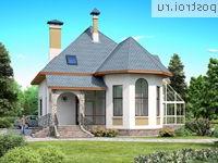 F-184-1P проект одноэтажного дома из пеноблоков с мансардой размером 11 на 12