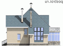 F-185-1P проект двухэтажного дома из пеноблоков размером 11 на 11 - вид слева