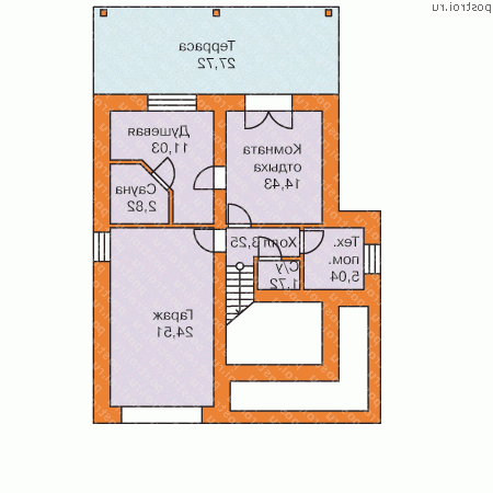 F-196-1P проект двухэтажного коттеджа из пенобетона с цоколем и мансардой и гаражом размером 11 на 10  - цоколь