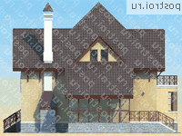 F-224-1P проект двухэтажного дома из газобетона с гаражом размером 11 на 16 - вид слева