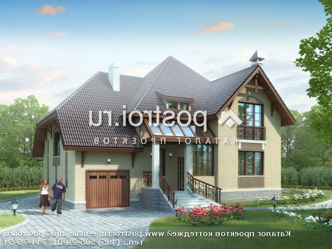 F-224-1P проект двухэтажного дома из газобетона с гаражом размером 11 на 16