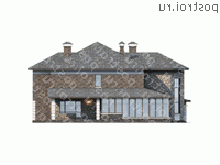 F-506-1P проект двухэтажного дома из газобетона с гаражом размером 20 на 27  - вид справа