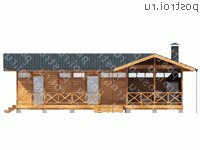 G-053-1S проект одноэтажной каркасной беседки размером 8 на 12  - вид спереди