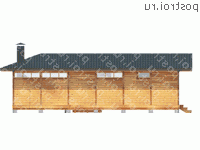 G-053-1S проект одноэтажной каркасной беседки размером 8 на 12  - вид сзади