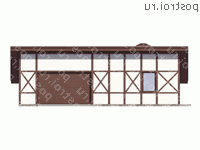 G-075-1P проект одноэтажного гаража из пеноблока размером 8 на 12  - вид спереди