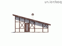 G-075-1P проект одноэтажного гаража из пеноблока размером 8 на 12  - вид слева