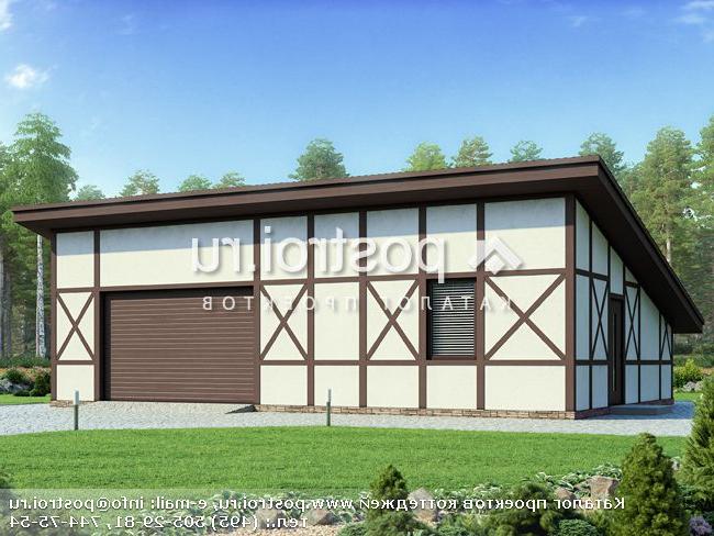 G-075-1P проект одноэтажного гаража из пеноблока размером 8 на 12 